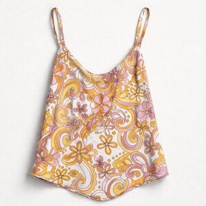 Retro Floral Print Cami Tank – Boho 70s Inspired